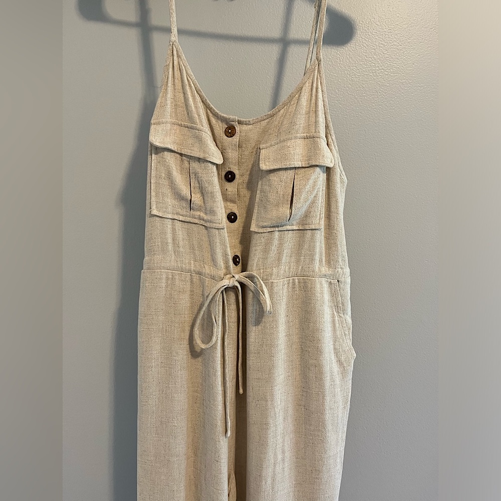 Tan Linen Jumper - Medium
